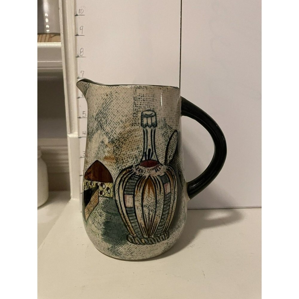 VTG 1960s MCM CERAMIC 1 QUART PITCHER CAPRI BY ROYAL SEALY JAPAN